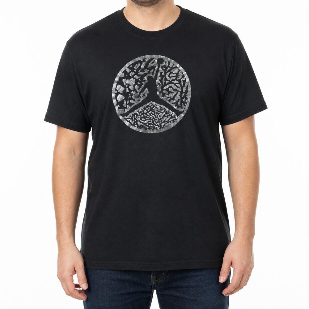 Air Jordan Shirt Mens 2XL Black Silver Graphic Basketball Nike Jumpman Organic